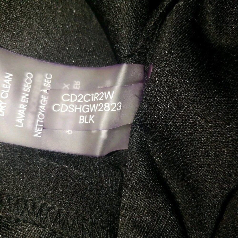 Calvin Klein Dress Women Size 12 Black LBD Draped Cutout Sleeveless Knee Length - Picture 5 of 16